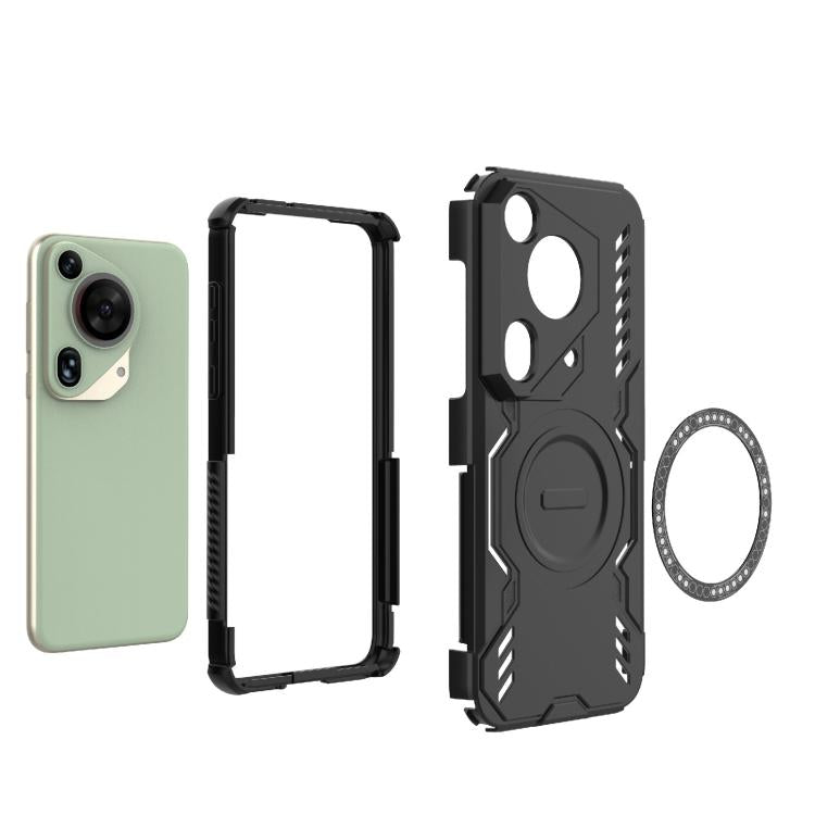 For Huawei Pura 70 Ultra Butterfly Armor MagSafe Magnetic Ring Shockproof Phone Case
