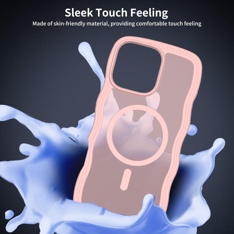 For iPhone 12 Skin Feel Wave Texture MagSafe Phone Case