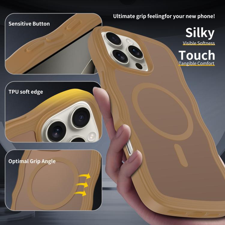 For iPhone 12 Pro Skin Feel Wave Texture MagSafe Phone Case