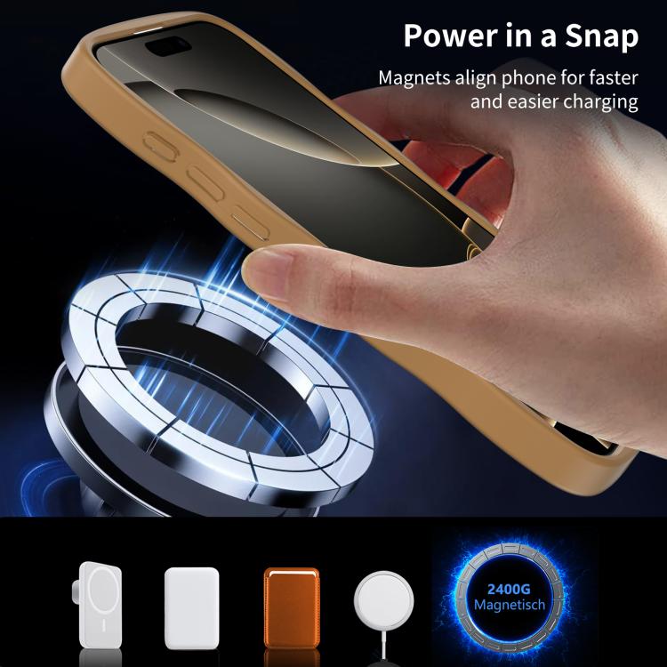 For iPhone 14 Plus Skin Feel Wave Texture MagSafe Phone Case