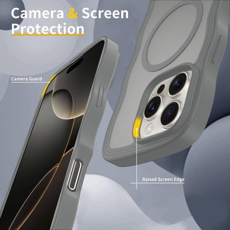 For iPhone 14 Pro Skin Feel Wave Texture MagSafe Phone Case