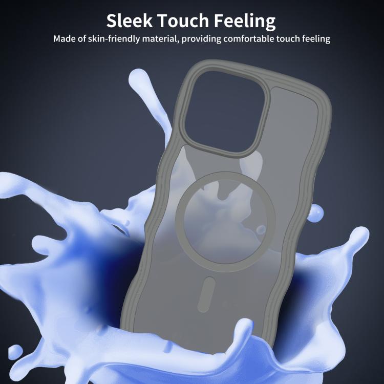 For iPhone 15 Skin Feel Wave Texture MagSafe Phone Case