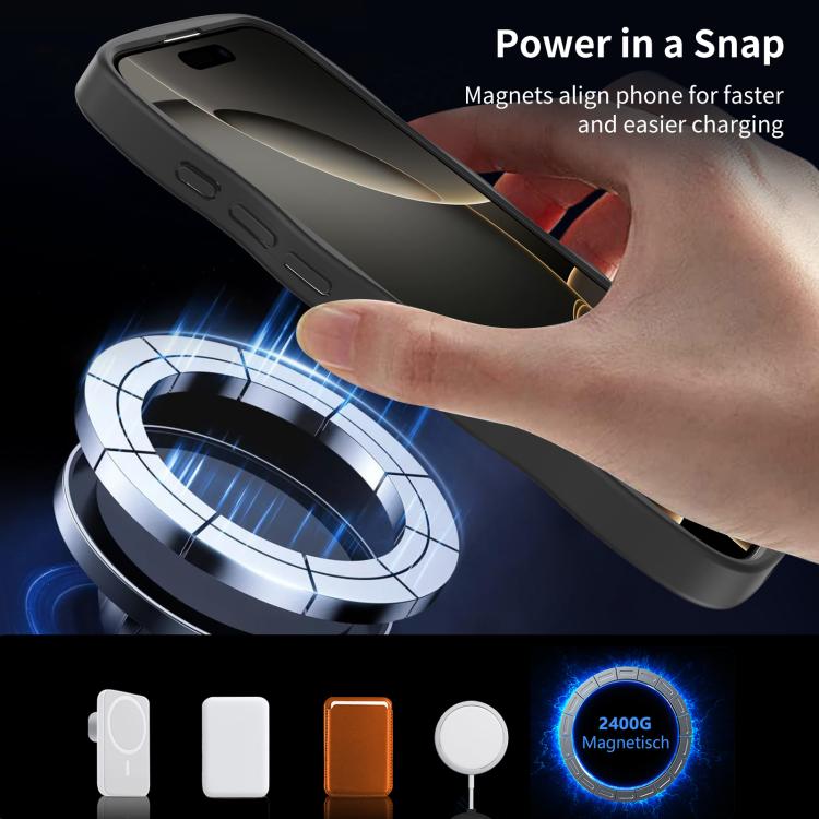 For iPhone 15 Skin Feel Wave Texture MagSafe Phone Case