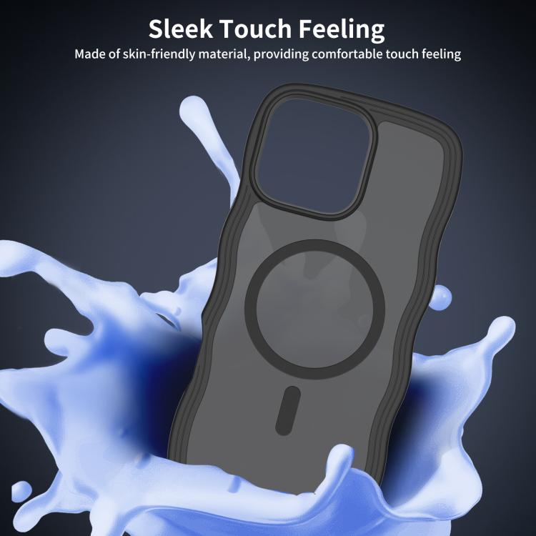 For iPhone 15 Skin Feel Wave Texture MagSafe Phone Case