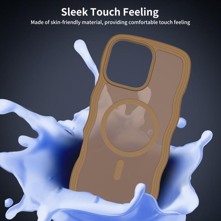 For iPhone 15 Plus Skin Feel Wave Texture MagSafe Phone Case