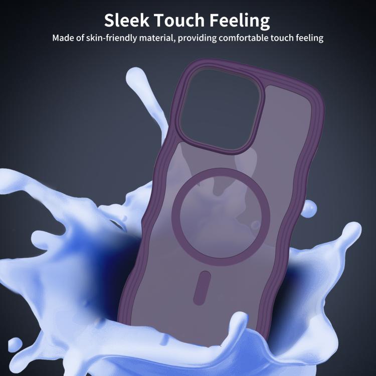 For iPhone 15 Pro Skin Feel Wave Texture MagSafe Phone Case
