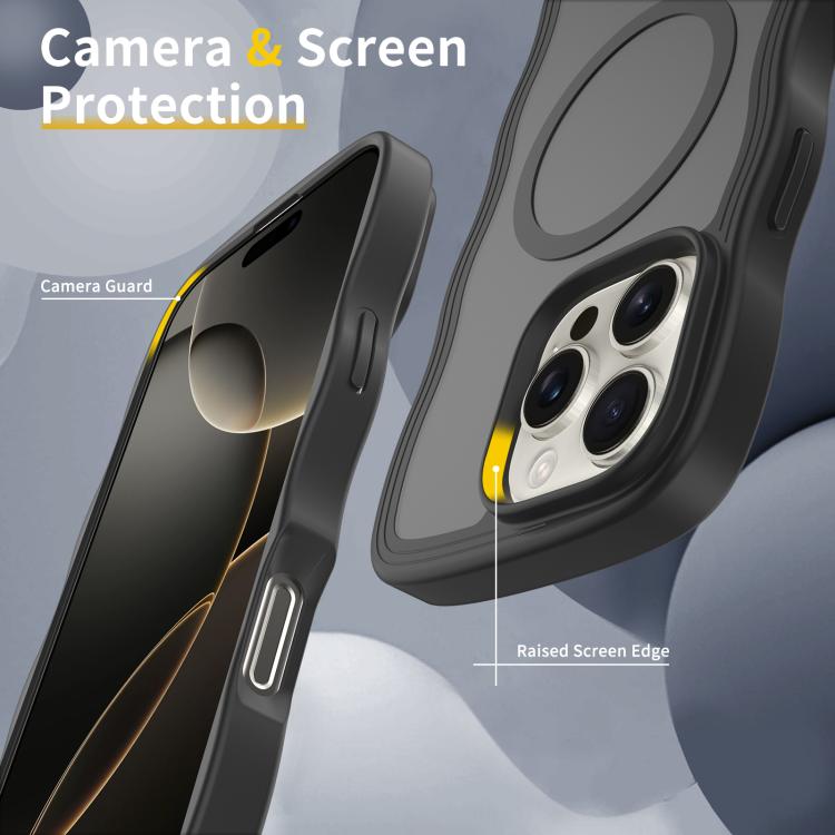 For iPhone 15 Pro Max Skin Feel Wave Texture MagSafe Phone Case