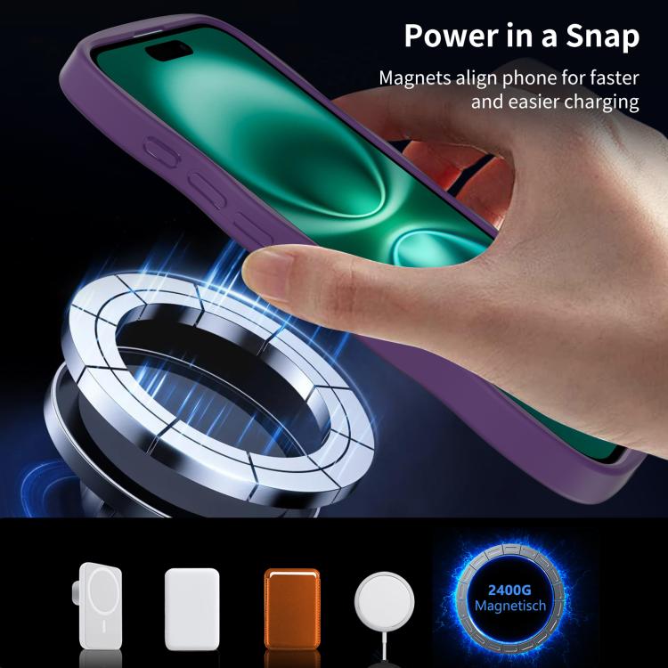For iPhone 16 Skin Feel Wave Texture MagSafe Phone Case
