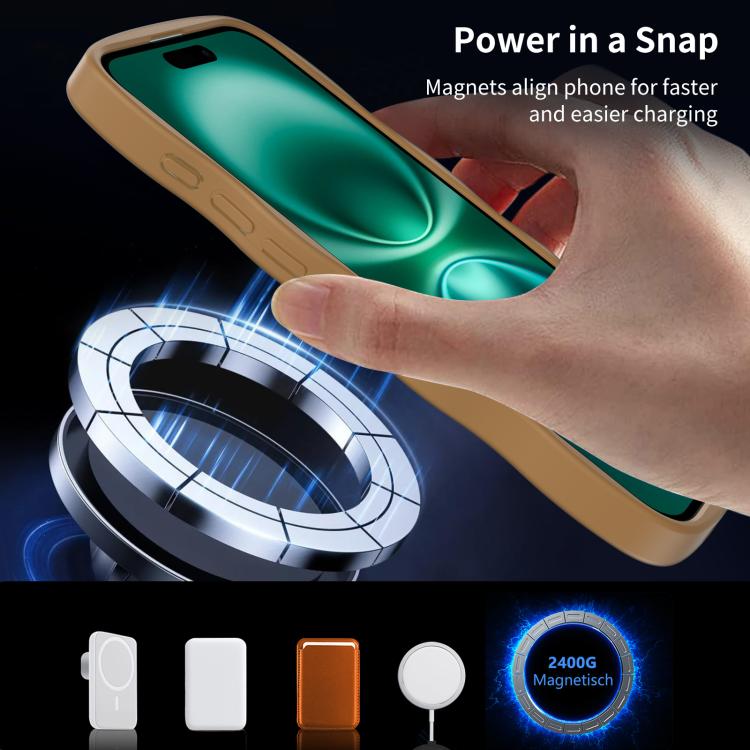 For iPhone 16 Skin Feel Wave Texture MagSafe Phone Case