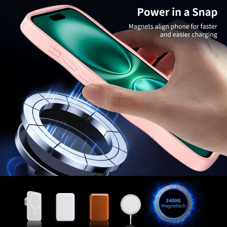 For iPhone 16 Skin Feel Wave Texture MagSafe Phone Case