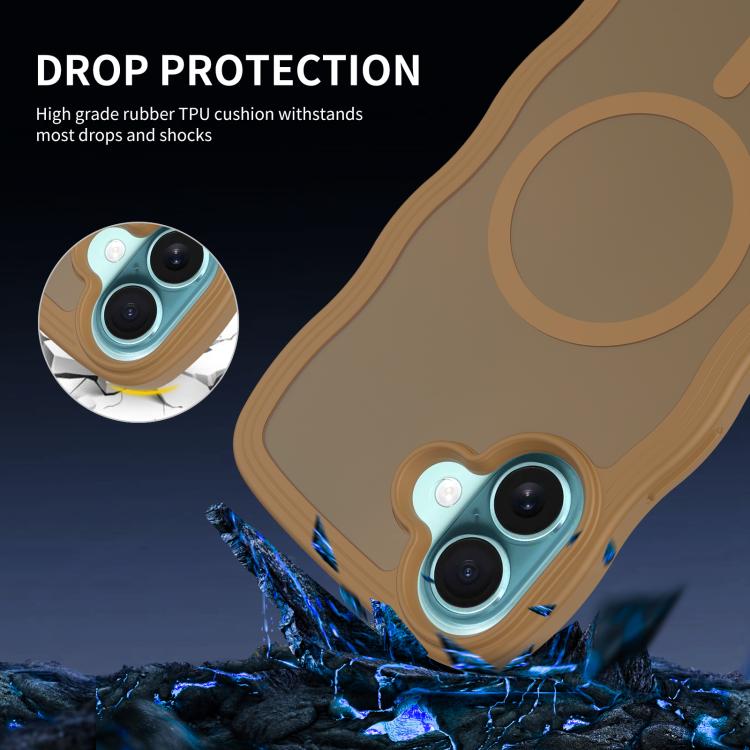 For iPhone 16 Plus Skin Feel Wave Texture MagSafe Phone Case