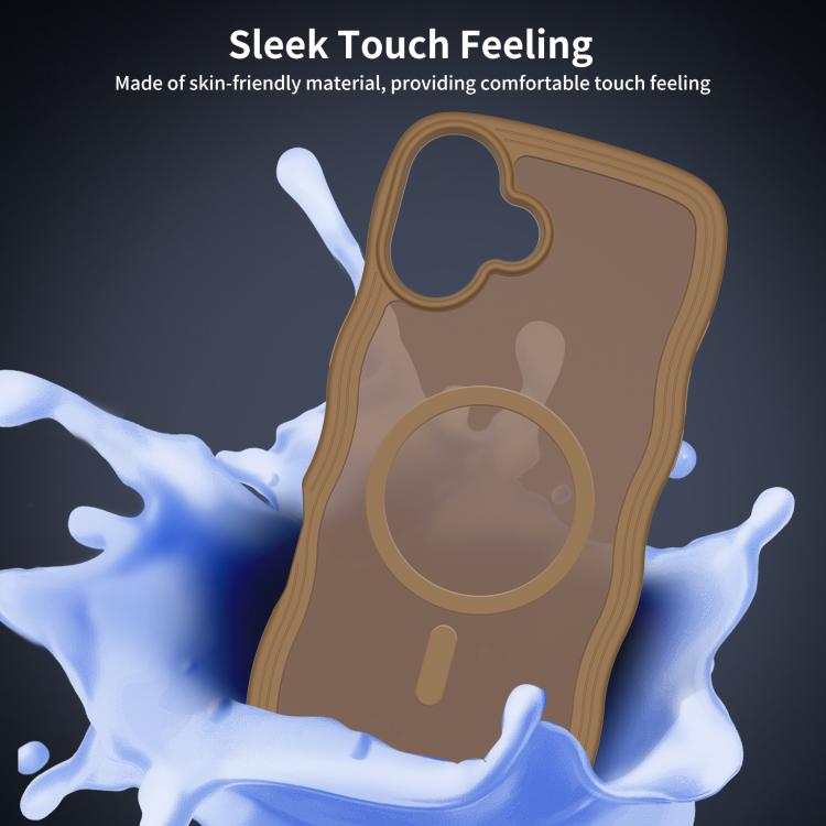 For iPhone 16 Plus Skin Feel Wave Texture MagSafe Phone Case