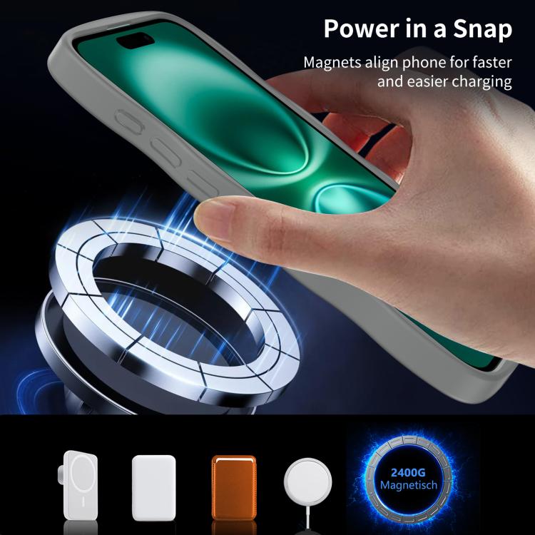 For iPhone 16 Plus Skin Feel Wave Texture MagSafe Phone Case