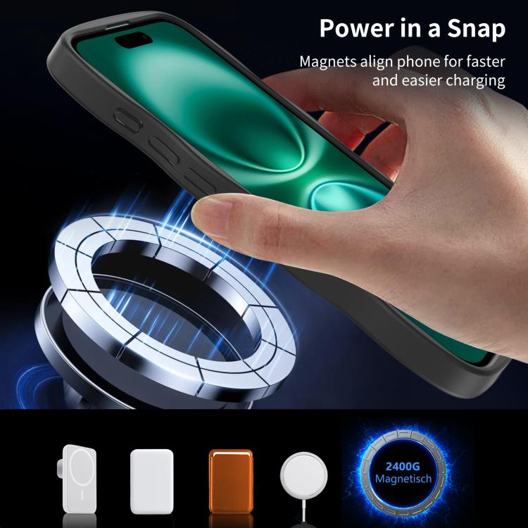 For iPhone 16 Plus Skin Feel Wave Texture MagSafe Phone Case