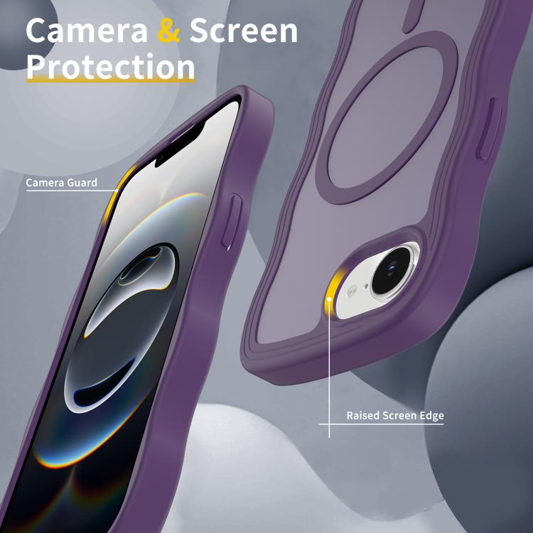 For iPhone 17e / 16e Skin Feel Wave Texture MagSafe Phone Case
