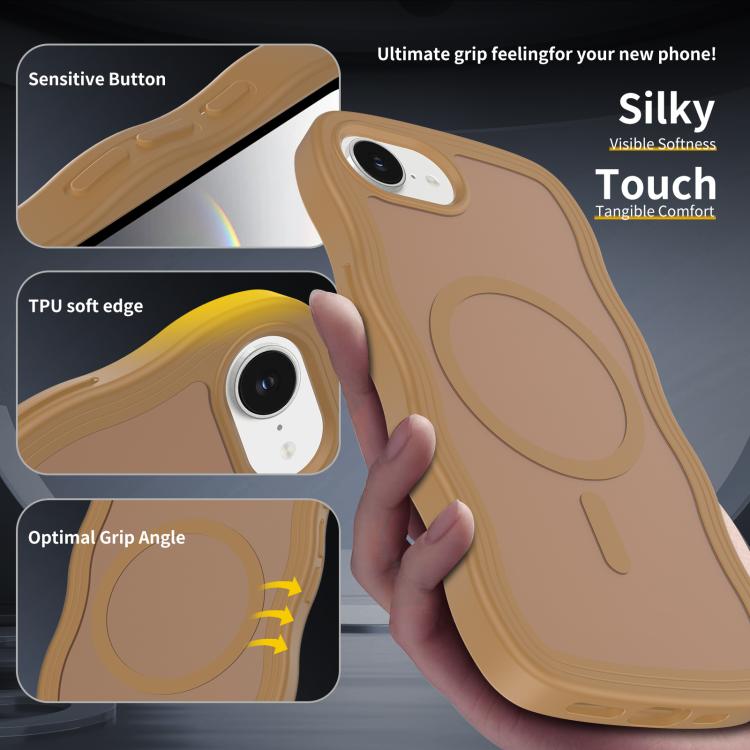 For iPhone 17e / 16e Skin Feel Wave Texture MagSafe Phone Case