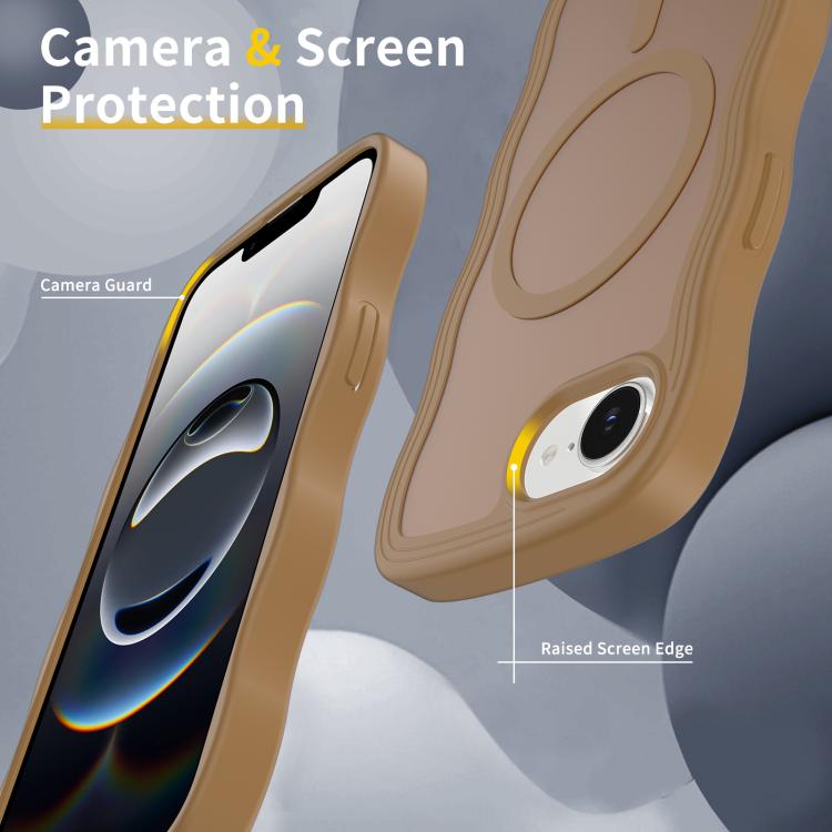 For iPhone 17e / 16e Skin Feel Wave Texture MagSafe Phone Case