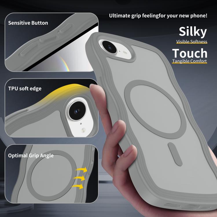 For iPhone 17e / 16e Skin Feel Wave Texture MagSafe Phone Case
