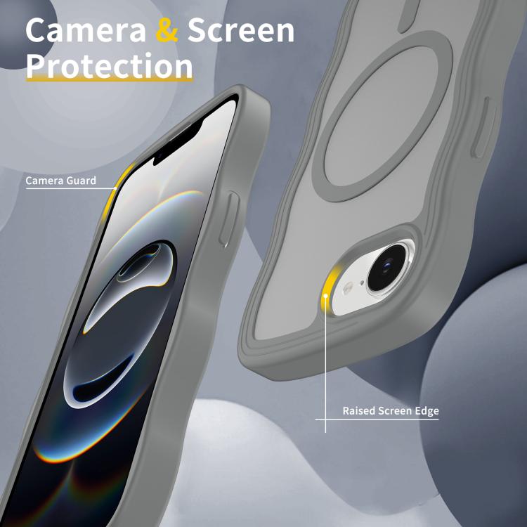 For iPhone 17e / 16e Skin Feel Wave Texture MagSafe Phone Case