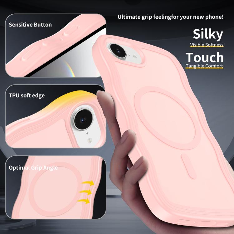 For iPhone 17e / 16e Skin Feel Wave Texture MagSafe Phone Case