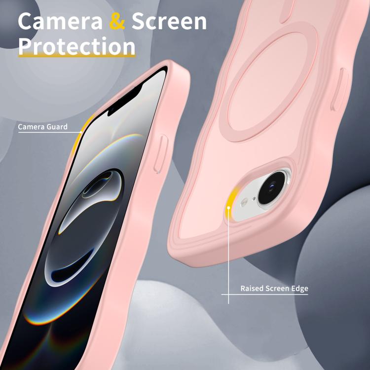 For iPhone 17e / 16e Skin Feel Wave Texture MagSafe Phone Case