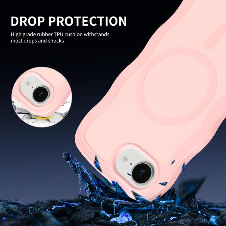 For iPhone 17e / 16e Skin Feel Wave Texture MagSafe Phone Case