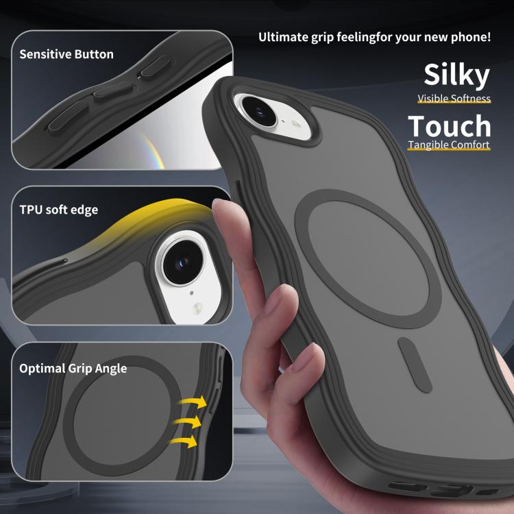For iPhone 17e / 16e Skin Feel Wave Texture MagSafe Phone Case