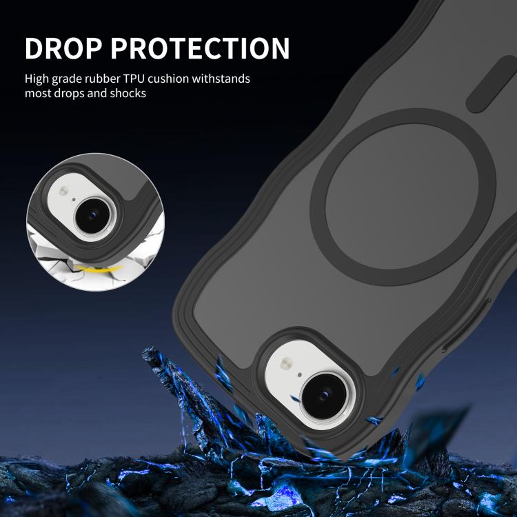 For iPhone 17e / 16e Skin Feel Wave Texture MagSafe Phone Case