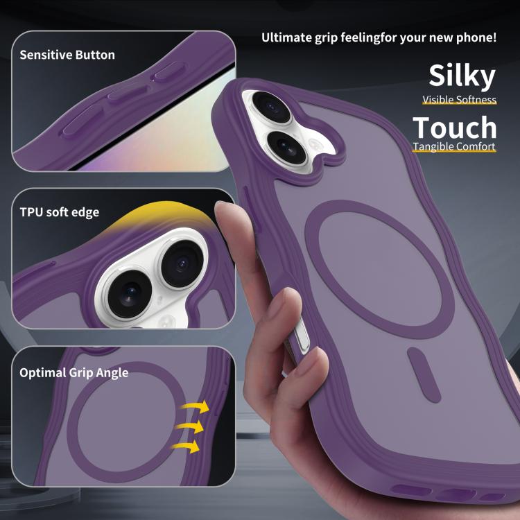 For iPhone 17 Skin Feel Wave Texture MagSafe Phone Case