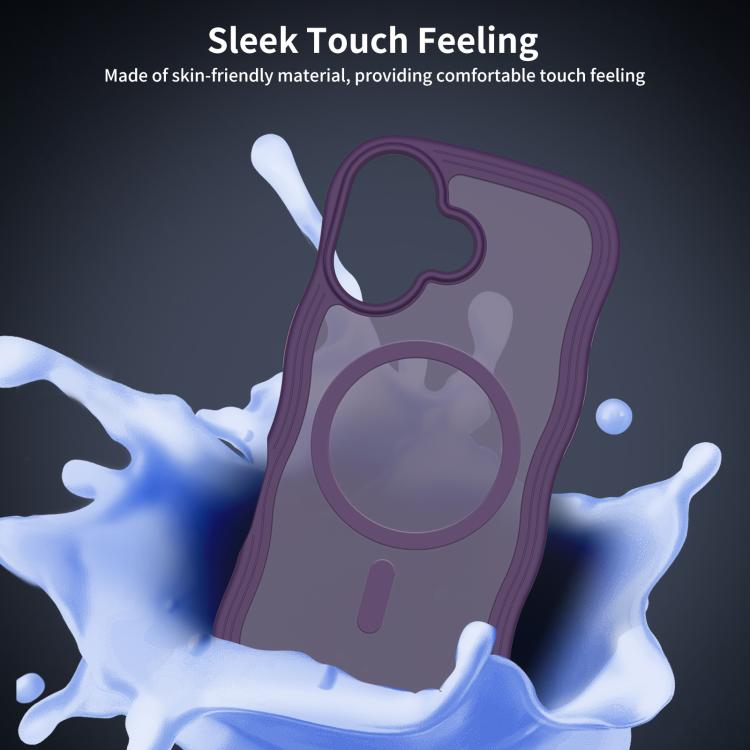 For iPhone 17 Skin Feel Wave Texture MagSafe Phone Case