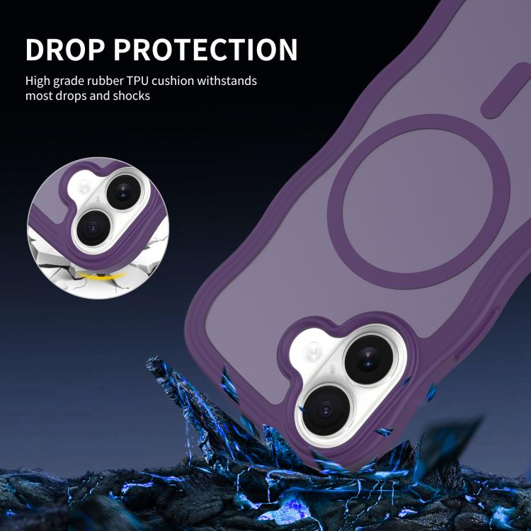 For iPhone 17 Skin Feel Wave Texture MagSafe Phone Case