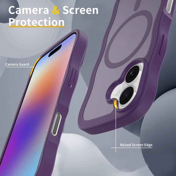 For iPhone 17 Skin Feel Wave Texture MagSafe Phone Case