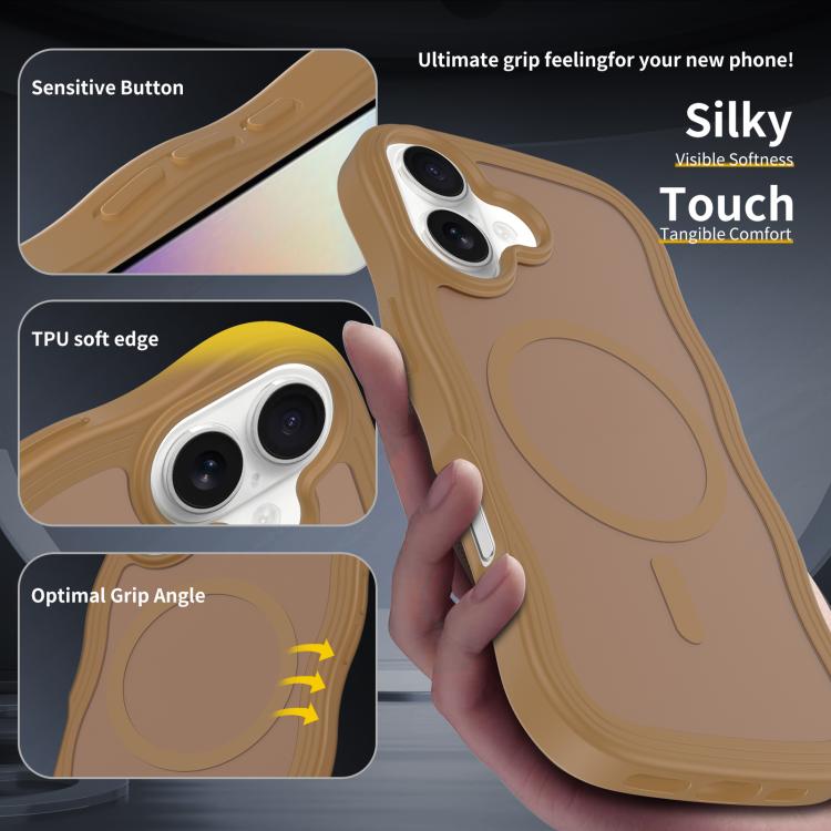 For iPhone 17 Skin Feel Wave Texture MagSafe Phone Case