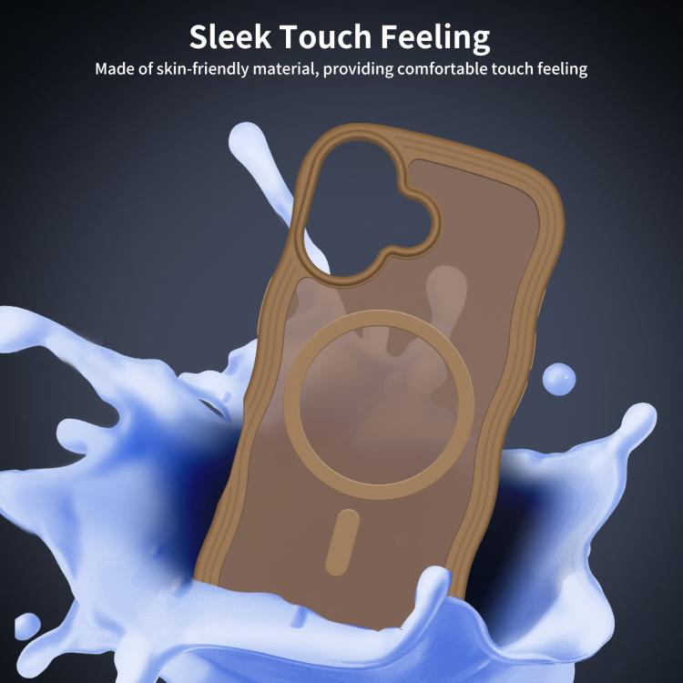 For iPhone 17 Skin Feel Wave Texture MagSafe Phone Case