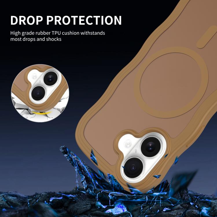 For iPhone 17 Skin Feel Wave Texture MagSafe Phone Case