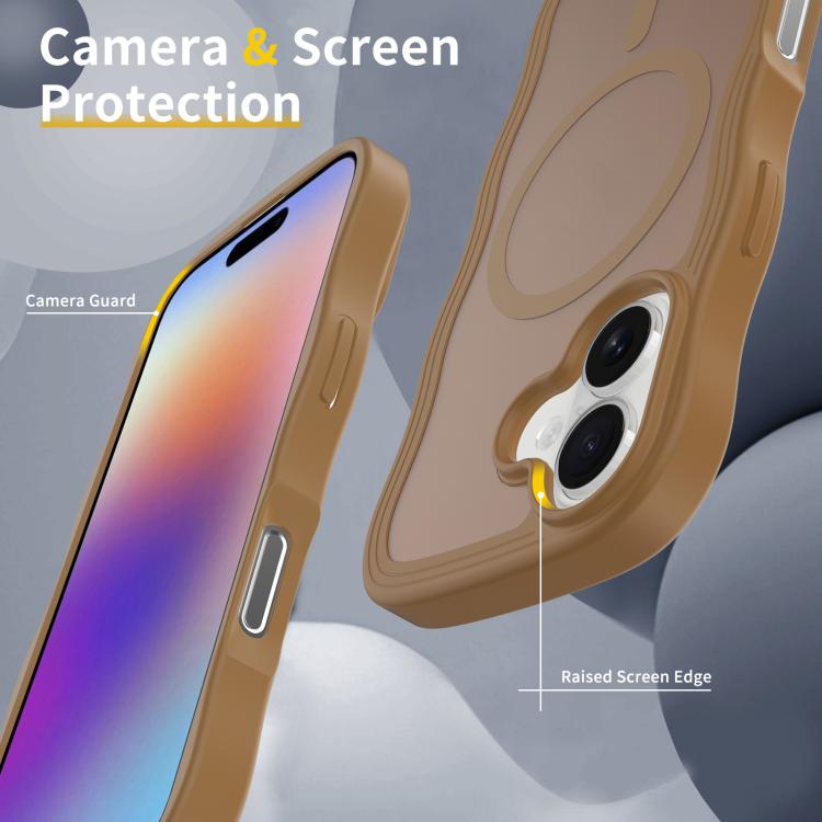 For iPhone 17 Skin Feel Wave Texture MagSafe Phone Case