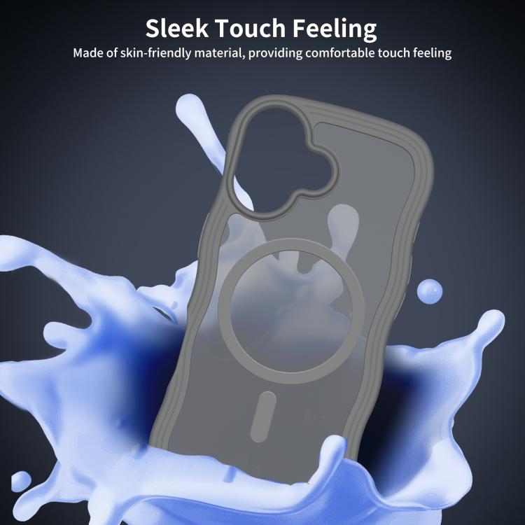 For iPhone 17 Skin Feel Wave Texture MagSafe Phone Case