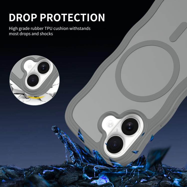 For iPhone 17 Skin Feel Wave Texture MagSafe Phone Case