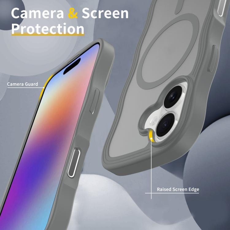 For iPhone 17 Skin Feel Wave Texture MagSafe Phone Case