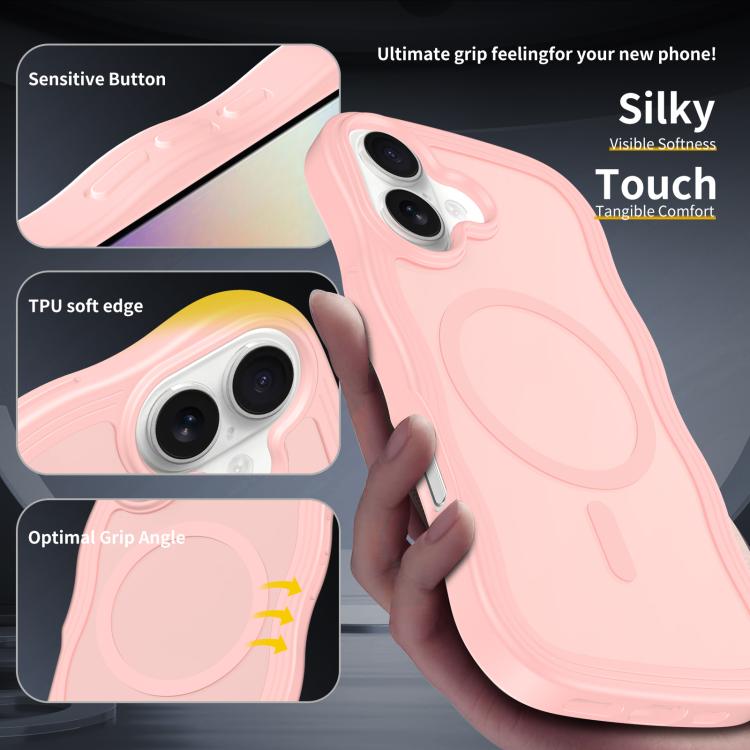 For iPhone 17 Skin Feel Wave Texture MagSafe Phone Case