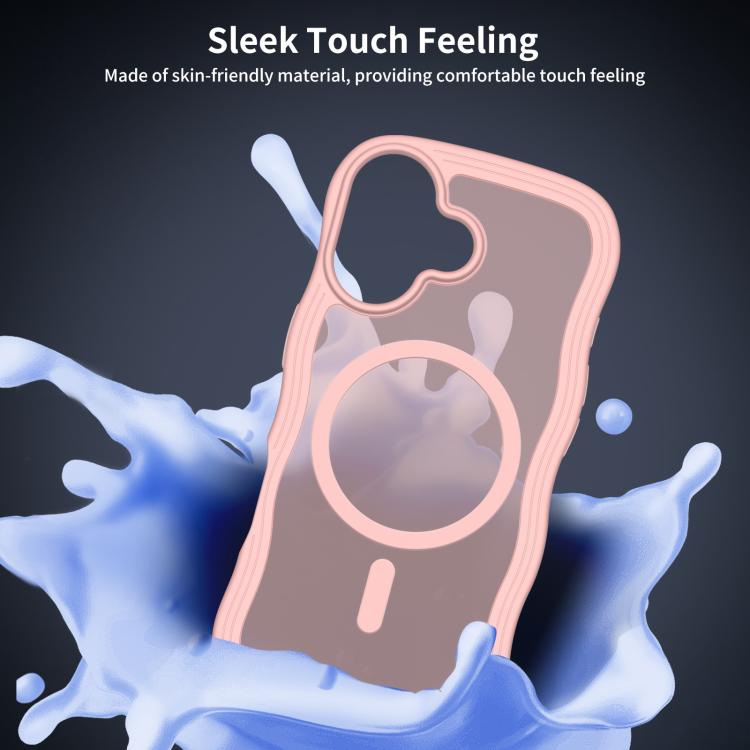 For iPhone 17 Skin Feel Wave Texture MagSafe Phone Case