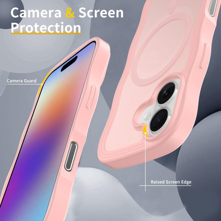 For iPhone 17 Skin Feel Wave Texture MagSafe Phone Case