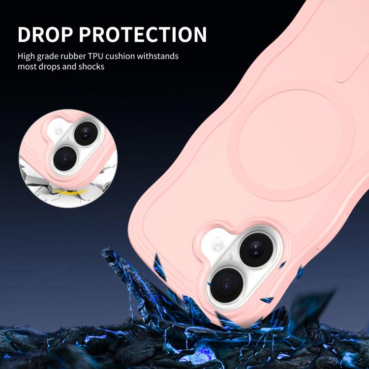 For iPhone 17 Skin Feel Wave Texture MagSafe Phone Case
