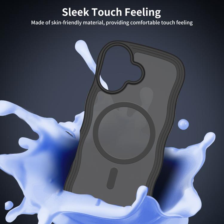 For iPhone 17 Skin Feel Wave Texture MagSafe Phone Case