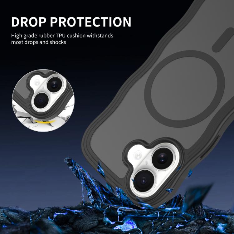 For iPhone 17 Skin Feel Wave Texture MagSafe Phone Case