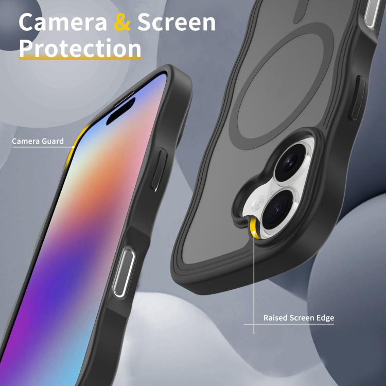 For iPhone 17 Skin Feel Wave Texture MagSafe Phone Case