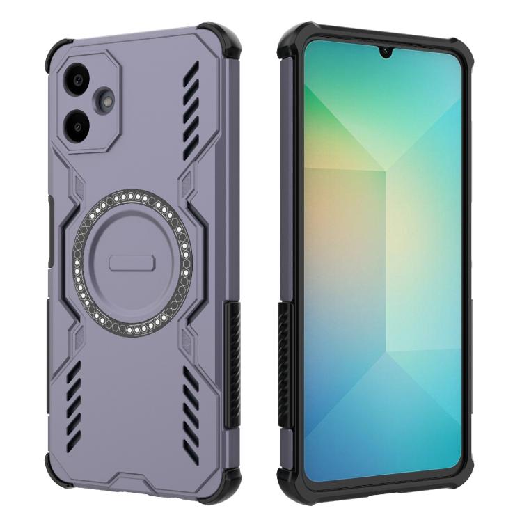 For Samsung Galaxy A06 4G Butterfly Armor MagSafe Magnetic Ring Shockproof Phone Case