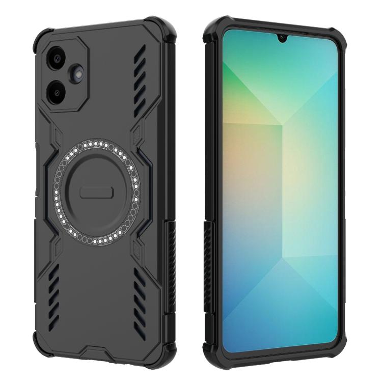 For Samsung Galaxy A06 4G Butterfly Armor MagSafe Magnetic Ring Shockproof Phone Case