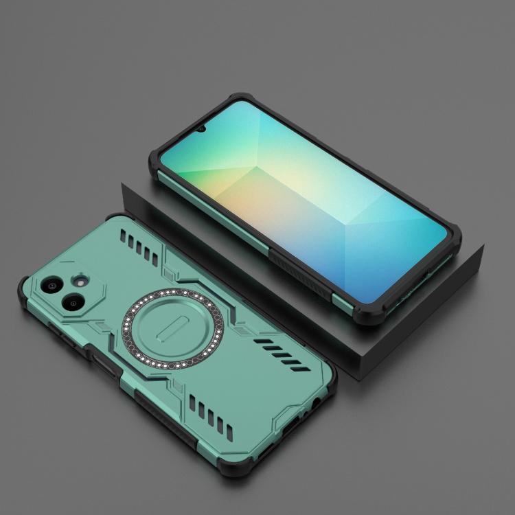 For Samsung Galaxy A06 4G Butterfly Armor MagSafe Magnetic Ring Shockproof Phone Case