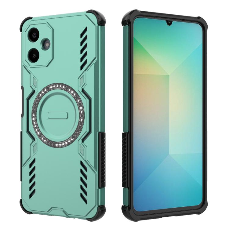 For Samsung Galaxy A06 4G Butterfly Armor MagSafe Magnetic Ring Shockproof Phone Case